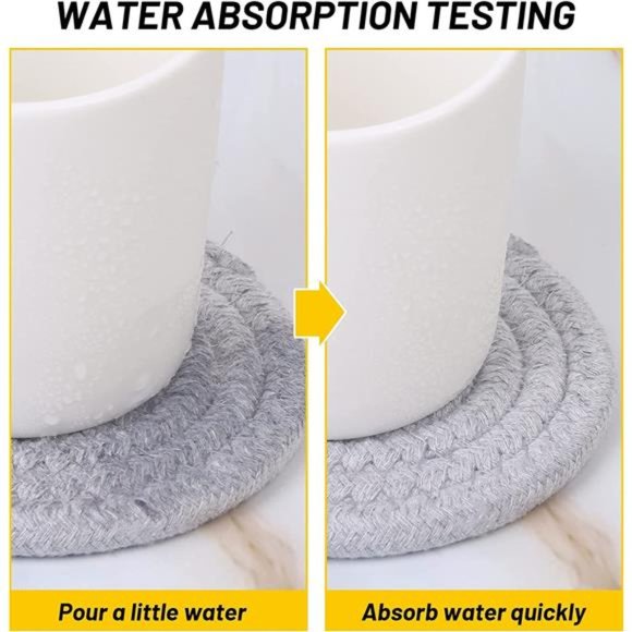 8 Pcs Drink Coasters with Holder, 4 Colors Absorbent Coasters for Drinks - Picture 4 of 6